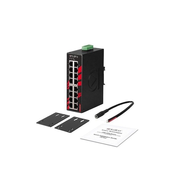 16-Port Industrial Unmanaged Ethernet Switch, w/16-10/100Tx